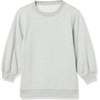 Amazon Essentials Women’s French Terry Fleece Crewneck Sweatshirt with Sleeve Detail, Three Quarter Sleeve, Loose Fit(Grey Heather)