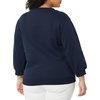 Amazon Essentials Women’s French Terry Fleece Crewneck Sweatshirt with Sleeve Detail, Three Quarter Sleeve, Loose Fit(Navy)