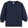 Amazon Essentials Women’s French Terry Fleece Crewneck Sweatshirt with Sleeve Detail, Three Quarter Sleeve, Loose Fit(Navy)