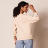 Amazon Essentials Women’s French Terry Fleece Crewneck Sweatshirt with Sleeve Detail, Three Quarter Sleeve, Loose Fit(Warm Beige)