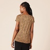 Amazon Essentials Women’s Jersey Regular-Fit Short-Sleeve Boat-Neck Dolman T-Shirt, Pack of 2(Black/Brown Cheetah)