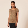 Amazon Essentials Women’s Jersey Regular-Fit Short-Sleeve Boat-Neck Dolman T-Shirt, Pack of 2(Black/Brown Cheetah)