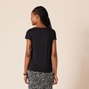 Amazon Essentials Women’s Jersey Regular-Fit Short-Sleeve Boat-Neck Dolman T-Shirt, Pack of 2(Black/French Stripes)