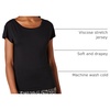 Amazon Essentials Women’s Jersey Regular-Fit Short-Sleeve Boat-Neck Dolman T-Shirt, Pack of 2(Black/French Stripes)