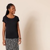 Amazon Essentials Women’s Jersey Regular-Fit Short-Sleeve Boat-Neck Dolman T-Shirt, Pack of 2(Black/French Stripes)