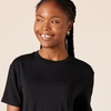 Amazon Essentials Women’s Jersey Relaxed-Fit Short-Sleeve Crewneck Pocket T-Shirt, Pack of 2(Black)