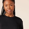 Amazon Essentials Women’s Jersey Relaxed-Fit Short-Sleeve Crewneck Pocket T-Shirt, Pack of 2(Black/French Stripes)