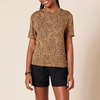 Amazon Essentials Women’s Jersey Relaxed-Fit Short-Sleeve Crewneck Pocket T-Shirt, Pack of 2(Black/Small Ikat Animal)