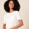 Amazon Essentials Women’s Jersey Relaxed-Fit Short-Sleeve Crewneck Pocket T-Shirt, Pack of 2(Black/White)