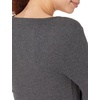Amazon Essentials Women’s Long Sleeve Slim-Fit Rib Scoop Neck Sweater (Available in Plus Size), Pack of 2(Black/Charcoal Heather)