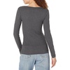 Amazon Essentials Women’s Long Sleeve Slim-Fit Rib Scoop Neck Sweater (Available in Plus Size), Pack of 2(Black/Charcoal Heather)