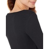 Amazon Essentials Women’s Long Sleeve Slim-Fit Rib Scoop Neck Sweater (Available in Plus Size), Pack of 2(Eggshell White/Black)
