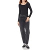 Amazon Essentials Women’s Long Sleeve Slim-Fit Rib Scoop Neck Sweater (Available in Plus Size), Pack of 2(Eggshell White/Black)