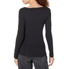 Amazon Essentials Women’s Long Sleeve Slim-Fit Rib Scoop Neck Sweater (Available in Plus Size), Pack of 2(Eggshell White/Black)