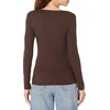 Amazon Essentials Women’s Long Sleeve Slim-Fit Rib Scoop Neck Sweater (Available in Plus Size), Pack of 2(Eggshell White/Espresso)