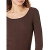 Amazon Essentials Women’s Long Sleeve Slim-Fit Rib Scoop Neck Sweater (Available in Plus Size), Pack of 2(Eggshell White/Espresso)