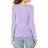 Amazon Essentials Women’s Long Sleeve Slim-Fit Rib Scoop Neck Sweater (Available in Plus Size), Pack of 2(Lilac/White)