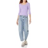 Amazon Essentials Women’s Long Sleeve Slim-Fit Rib Scoop Neck Sweater (Available in Plus Size), Pack of 2(Lilac/White)