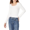 Amazon Essentials Women’s Long Sleeve Slim-Fit Rib Scoop Neck Sweater (Available in Plus Size), Pack of 2(Navy/White)
