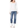 Amazon Essentials Women’s Long Sleeve Slim-Fit Rib Scoop Neck Sweater (Available in Plus Size), Pack of 2(Navy/White)