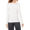 Amazon Essentials Women’s Long Sleeve Slim-Fit Rib Scoop Neck Sweater (Available in Plus Size), Pack of 2(White)