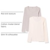 Amazon Essentials Women’s Long Sleeve Slim-Fit Rib Scoop Neck Sweater (Available in Plus Size), Pack of 2(White/Grey)