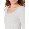 Amazon Essentials Women’s Long Sleeve Slim-Fit Rib Scoop Neck Sweater (Available in Plus Size), Pack of 2(White/Grey)