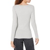 Amazon Essentials Women’s Long Sleeve Slim-Fit Rib Scoop Neck Sweater (Available in Plus Size), Pack of 2(White/Grey)