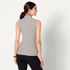 Amazon Essentials Women’s Mock-Neck Slim-Fit Ribbed Knit Cotton Sleeveless Top, Pack of 2(Black/French Stripe)