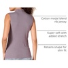 Amazon Essentials Women’s Mock-Neck Slim-Fit Ribbed Knit Cotton Sleeveless Top, Pack of 2(Grey/Black)