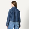 Amazon Essentials Women’s Modern Oversized-Fit Cropped Denim Button-Down Shirt, Lightweight Chambray, Point Collar(Medium Blue Vintage)