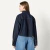 Amazon Essentials Women’s Modern Oversized-Fit Cropped Denim Button-Down Shirt, Lightweight Chambray, Point Collar(Rinse)