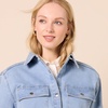 Amazon Essentials Women’s Oversized Heavyweight Denim Shirt Jacket, Relaxed Fit(Light Wash)