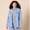 Amazon Essentials Women’s Oversized Heavyweight Denim Shirt Jacket, Relaxed Fit(Light Wash)