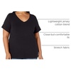 Amazon Essentials Women’s Plus Size Short-Sleeve V-Neck T-Shirt(Black)