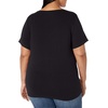 Amazon Essentials Women’s Plus Size Short-Sleeve V-Neck T-Shirt(Black)