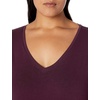 Amazon Essentials Women’s Plus Size Short-Sleeve V-Neck T-Shirt(Burgundy)