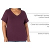 Amazon Essentials Women’s Plus Size Short-Sleeve V-Neck T-Shirt(Burgundy)