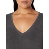 Amazon Essentials Women’s Plus Size Short-Sleeve V-Neck T-Shirt(Charcoal Heather)