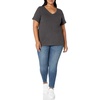 Amazon Essentials Women’s Plus Size Short-Sleeve V-Neck T-Shirt(Charcoal Heather)