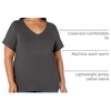 Amazon Essentials Women’s Plus Size Short-Sleeve V-Neck T-Shirt(Charcoal Heather)