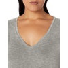 Amazon Essentials Women’s Plus Size Short-Sleeve V-Neck T-Shirt(Light Grey Heather)