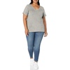 Amazon Essentials Women’s Plus Size Short-Sleeve V-Neck T-Shirt(Light Grey Heather)