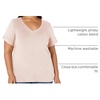 Amazon Essentials Women’s Plus Size Short-Sleeve V-Neck T-Shirt(Light Pink)
