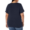 Amazon Essentials Women’s Plus Size Short-Sleeve V-Neck T-Shirt(Navy)