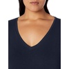 Amazon Essentials Women’s Plus Size Short-Sleeve V-Neck T-Shirt(Navy)