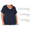 Amazon Essentials Women’s Plus Size Short-Sleeve V-Neck T-Shirt(Navy)