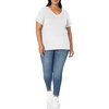Amazon Essentials Women’s Plus Size Short-Sleeve V-Neck T-Shirt(White)
