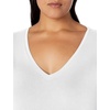 Amazon Essentials Women’s Plus Size Short-Sleeve V-Neck T-Shirt(White)