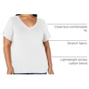 Amazon Essentials Women’s Plus Size Short-Sleeve V-Neck T-Shirt(White)